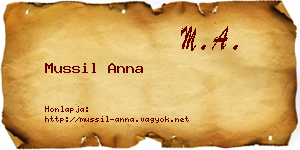 Mussil Anna névjegykártya